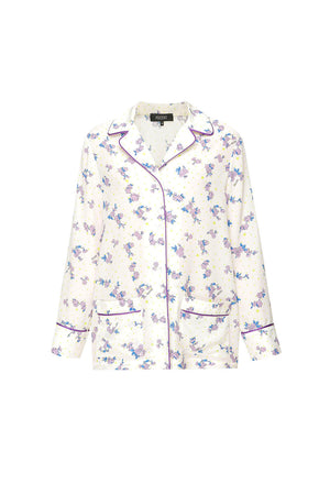 White floral silk printed pajama