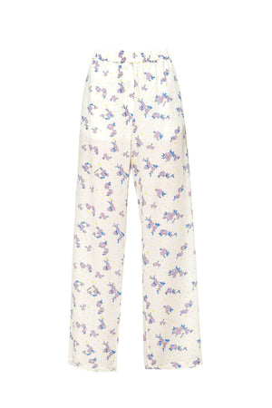 White floral silk printed pajama