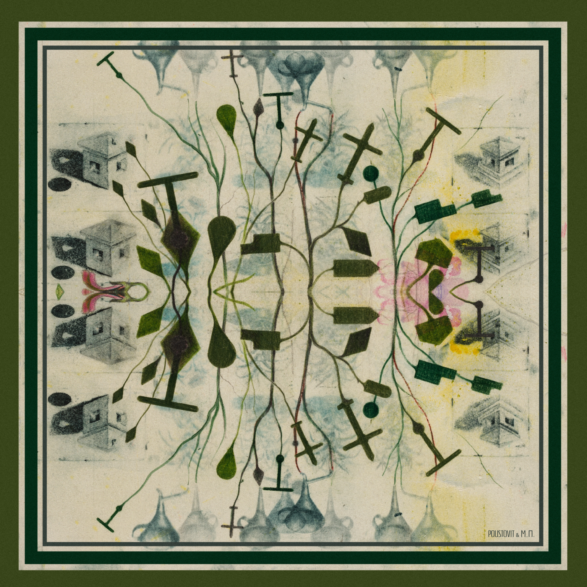 Printed silk scarf "Torn Page 18"