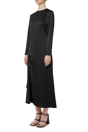 Black dress with draping