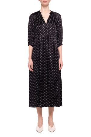 Black polka dot dress