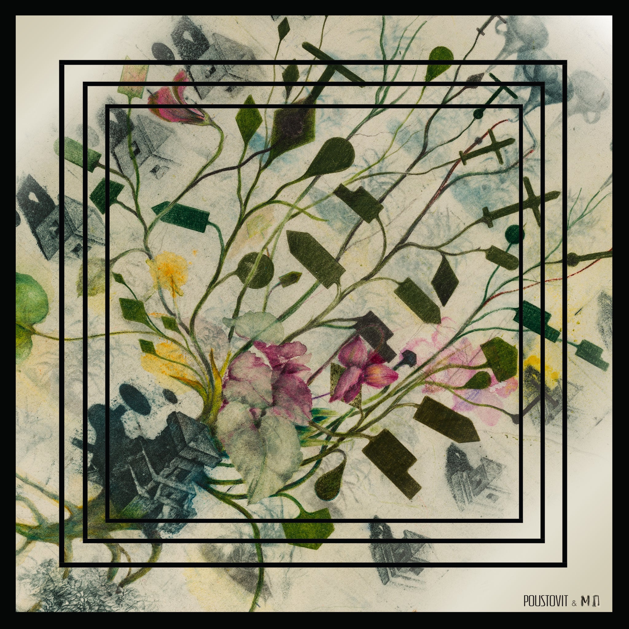 Small printed silk scarf "Torn Page 18"