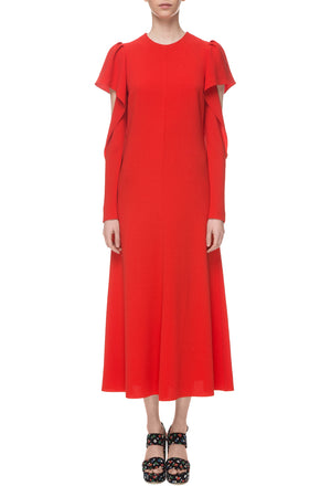 Red midi dress