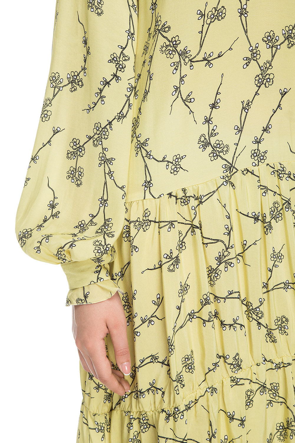 Yellow floral printed dress