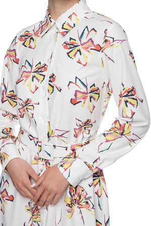 Floral printed shirt-dress