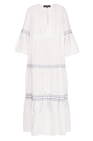 White dress with hand embroidery