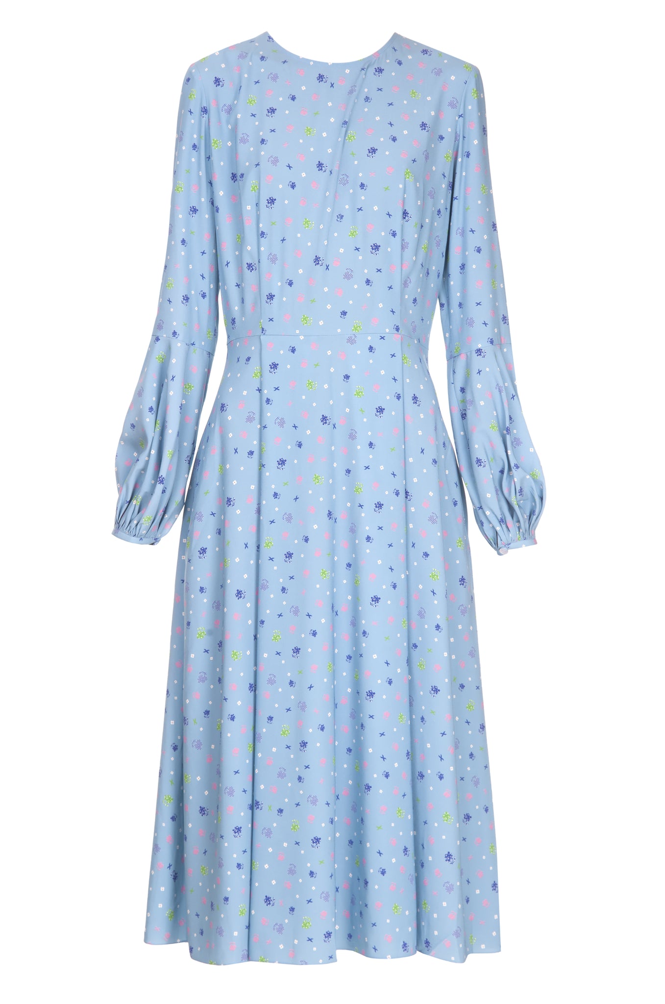 Блакитна сукня з принтом